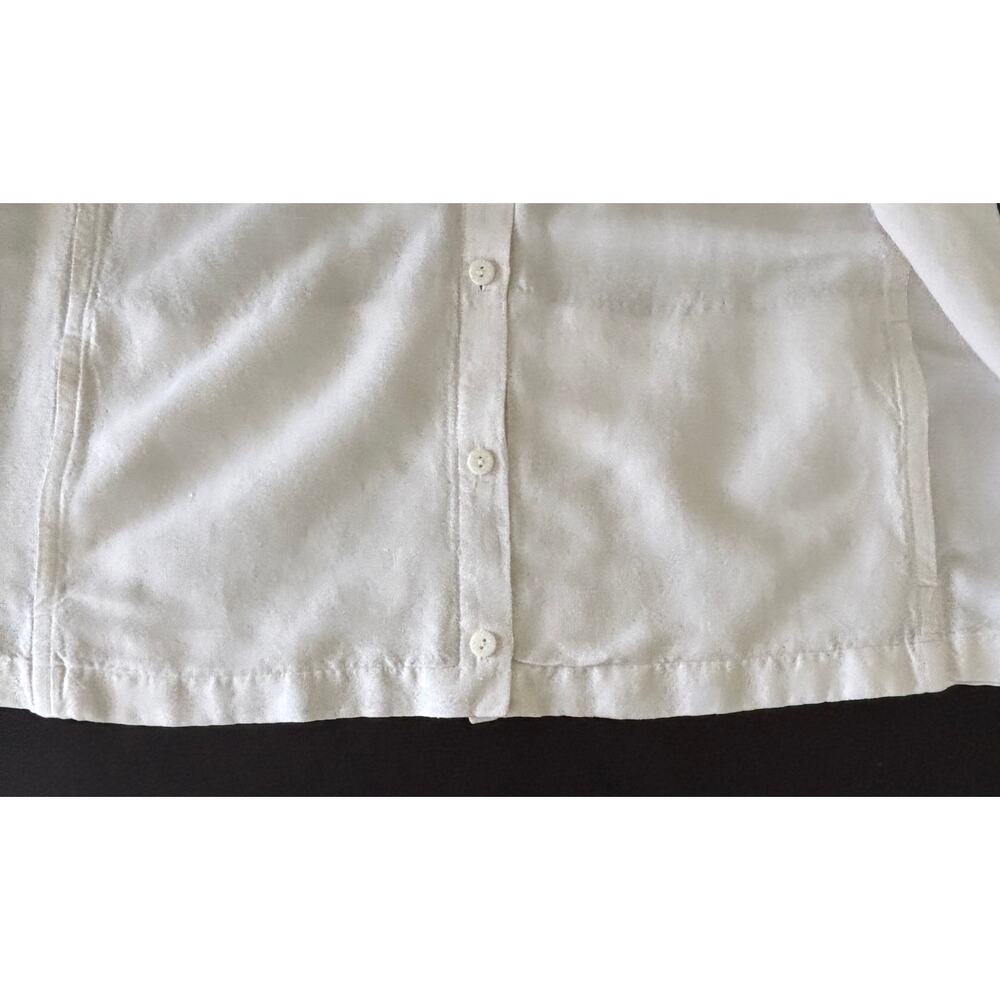 Eileen Fisher Women’s Ivory Linen Blend Band Collar Button Front Blouse *Large* - Picture 6 of 10